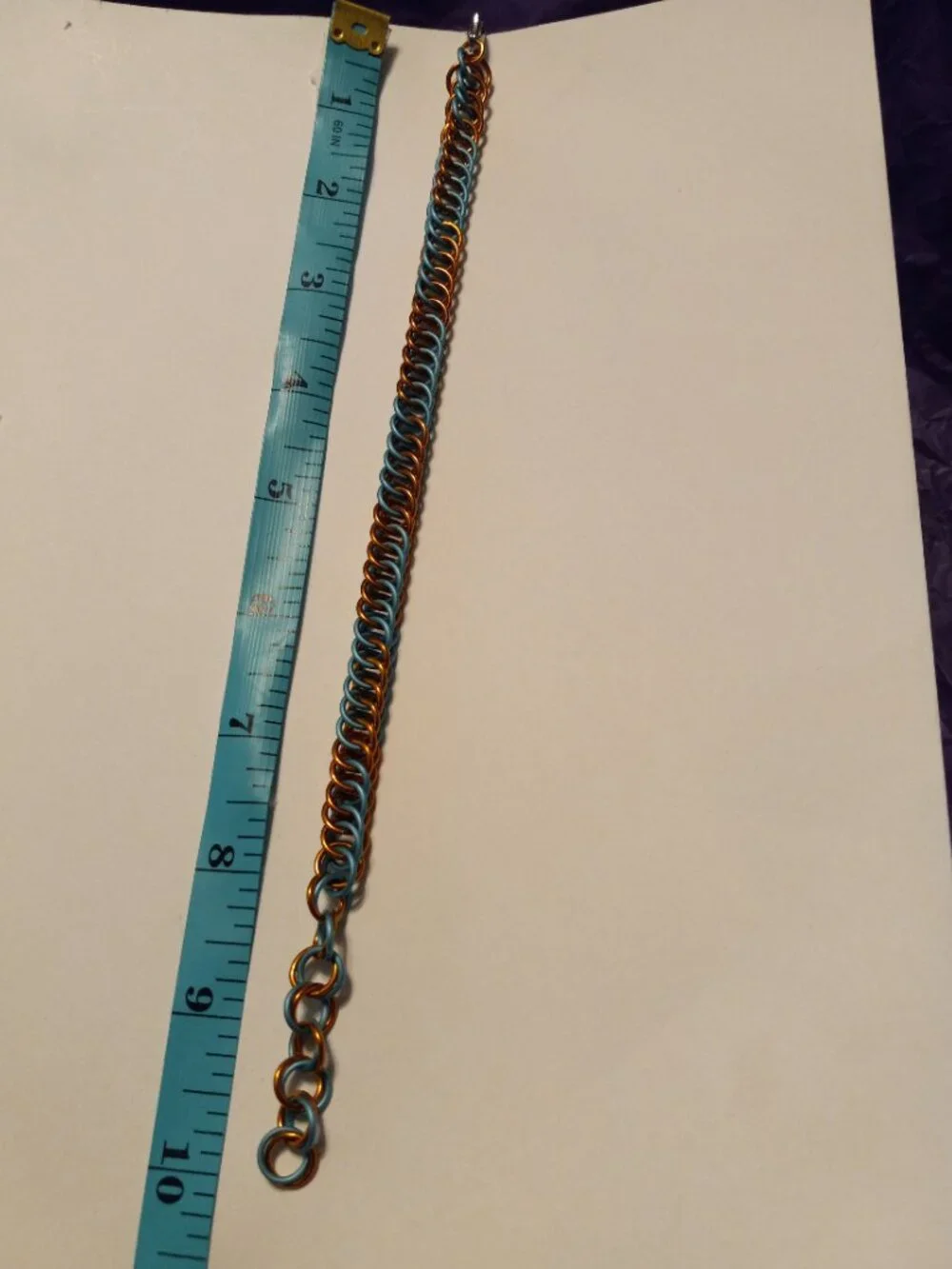 Blue & Orange Chain Mail Bracelet